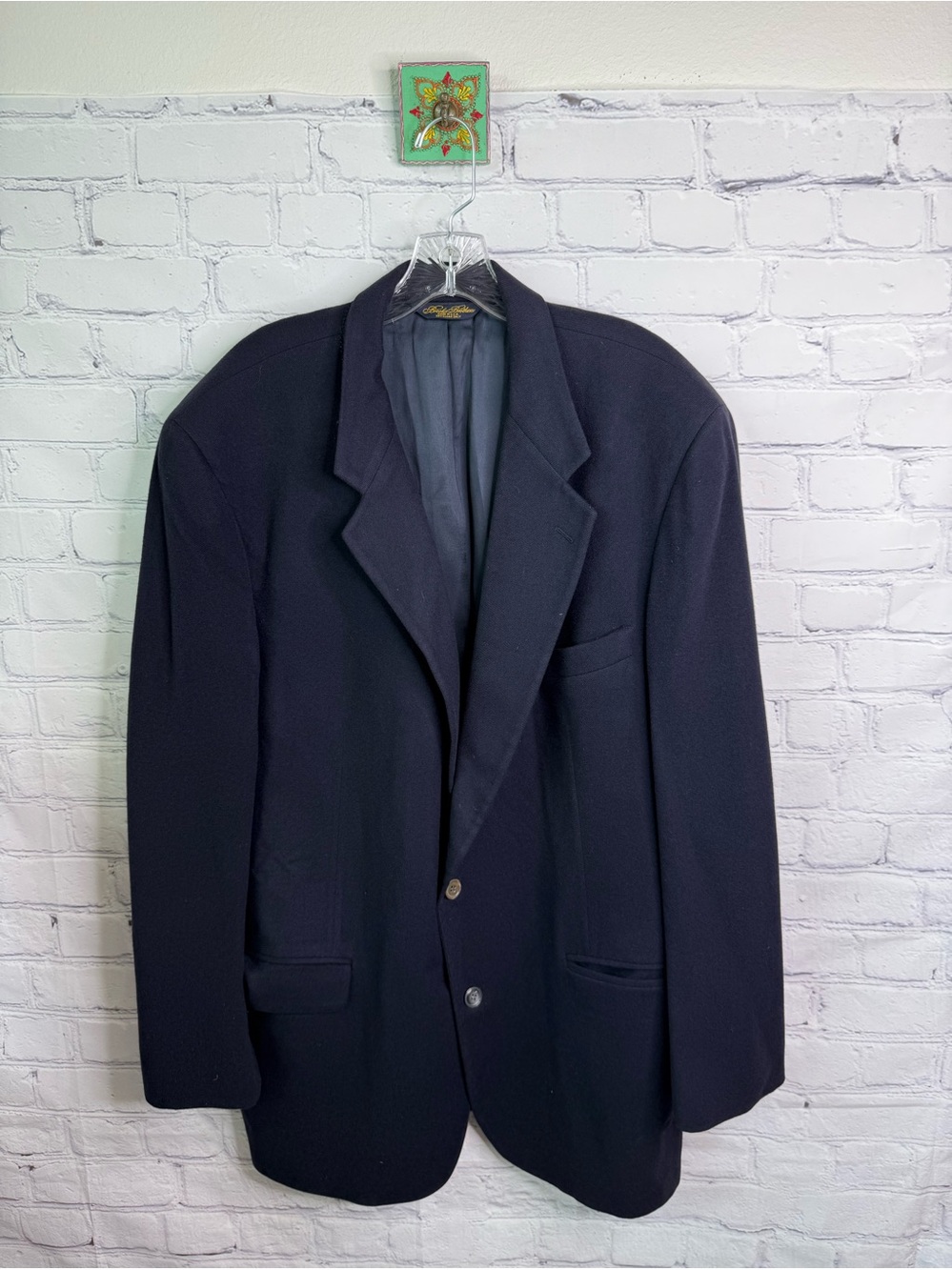 Brooks Brothers Navy Vintage Two Button Cashmere Blazer 46 Long